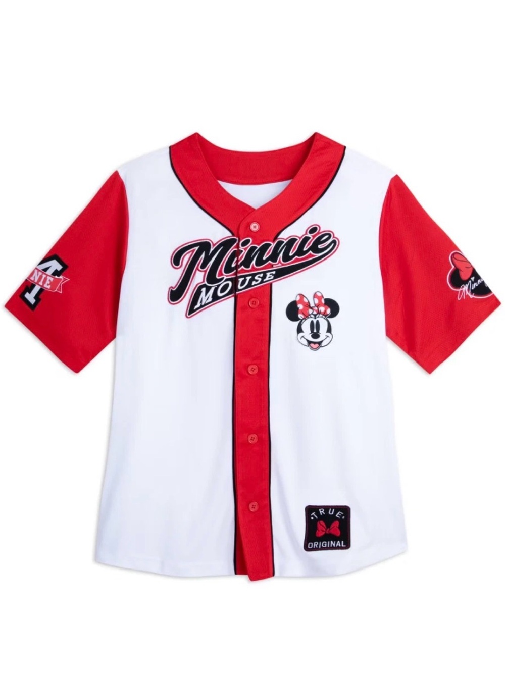 Disney Parks Minnie Mouse Baseball Jersey #28 Size Lg NWT
